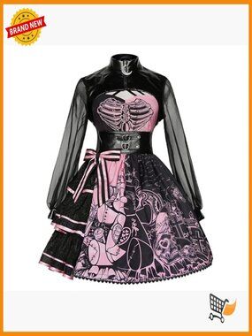 Gothic Lolita Skirt Steampunk Vampire Dress Femboy Adjustable Belt